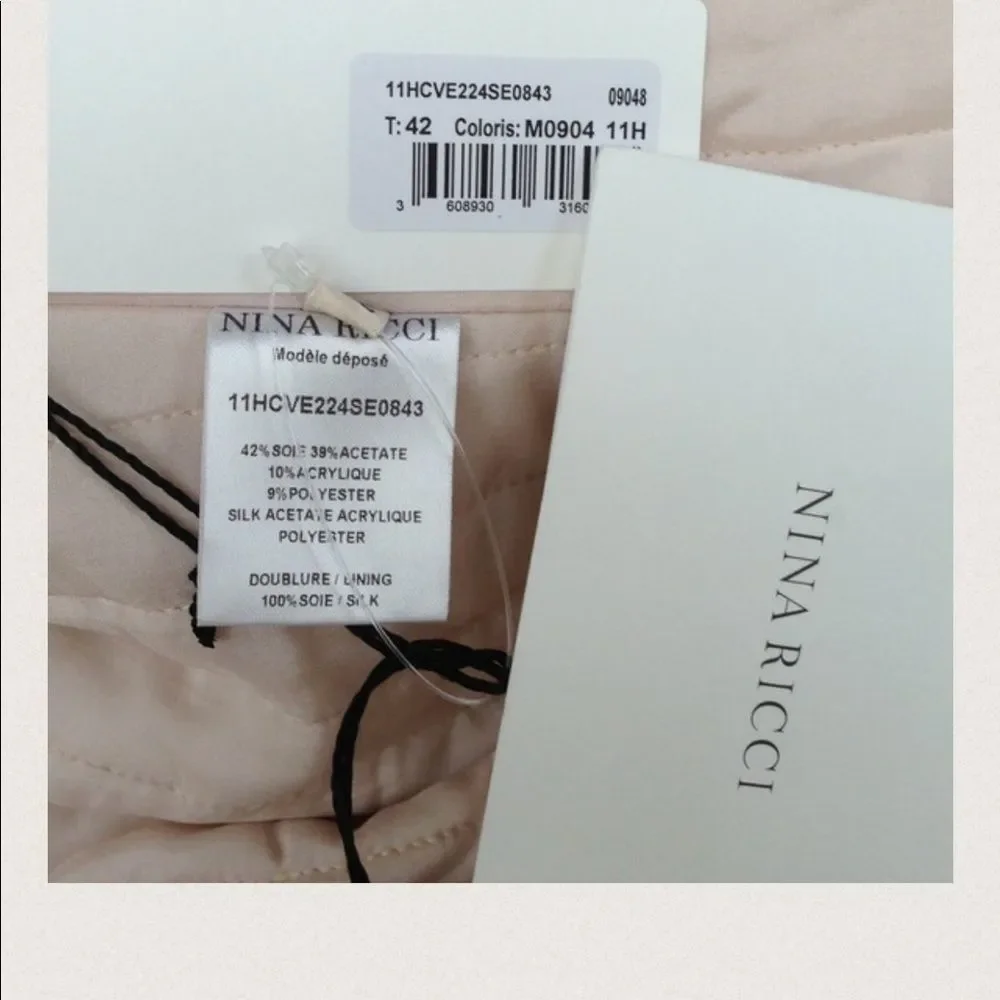 Nina Ricci Gold Rose Jacquard Print Jacket 10 NWT - Picture 4 of 7